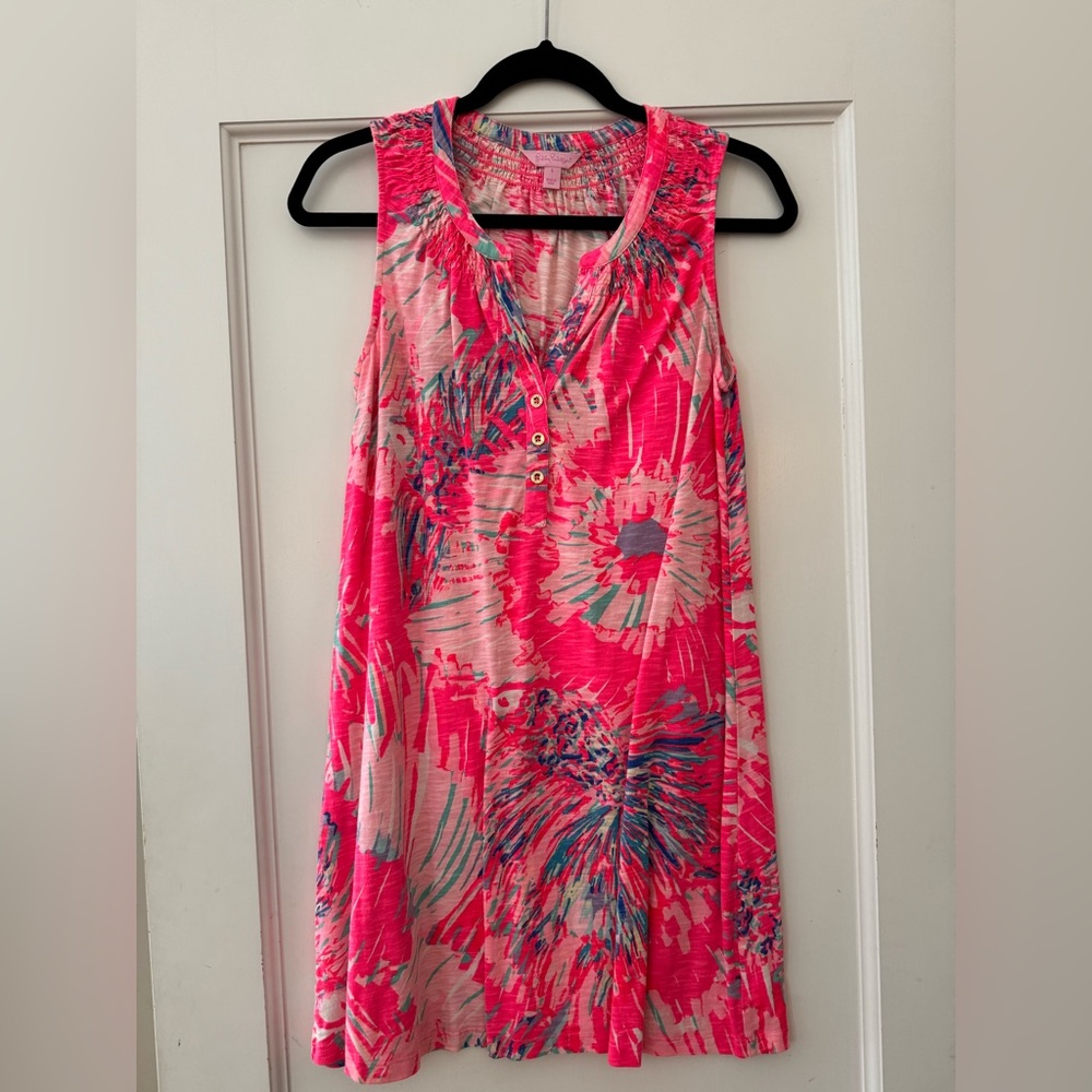 Lilly Pulitzer neon pink floral dress size small